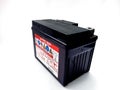 A dry cell motorcycle battery Royalty Free Stock Photo