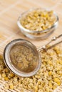 Dry chamomile with tea strainer