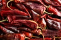 Dry chili peppers, closeup Royalty Free Stock Photo