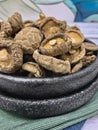 Dry Chinese Shiitake Mushrooms. The national dish of Asia. Vegetarian food.