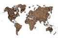 Dry clay texture on world map