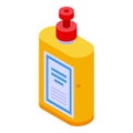 Dry cleaning chemical bottle icon, isometric style