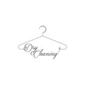 Dry Cleaning and Laundry Service Company, Minimalistic Simple Hanger Outline Picture with Rounded Text Font