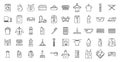 Dry cleaning service icons set, outline style Royalty Free Stock Photo