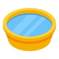 Dry cleaning water bucket icon, isometric style