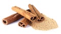 Dry cloves spice on white background