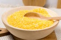 Dry Corn grits. The concept of the production of cereals from grain, products from corn