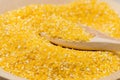 Dry Corn grits. The concept of the production of cereals from grain, products from corn