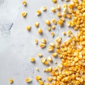 Dry corn kernels for popcorn on white background, .Generative AI Royalty Free Stock Photo