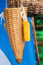 Dry corns on the cob kernels peeled Royalty Free Stock Photo