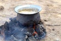 Dry cow dung for a fire in gujarat,tea is made using cow dung, natural tea ,indian village tea Royalty Free Stock Photo