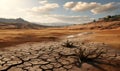 dry cracked arid land, ai generative