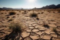 Dry, Cracked Desert Landscape. Generative AI