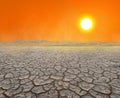 Dry cracked dirt in desert landscape, drought in nature Royalty Free Stock Photo