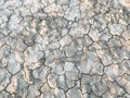 Dry cracked earth. Drought. The dried-up bottom of the lake. Abstract beige background. Copy space Royalty Free Stock Photo