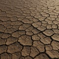 Dry, cracked earth with polygonal patterns covers the ground, Royalty Free Stock Photo