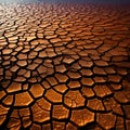 A dry, cracked earth surface, indicating a severe drought. Royalty Free Stock Photo