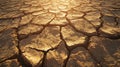 Dry cracked earth under a hot sun shows climate change and environmental issues Royalty Free Stock Photo