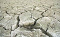 Dry cracked ground becoming a desert Royalty Free Stock Photo
