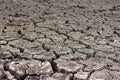 Dry cracked soil, dry lake shore Royalty Free Stock Photo