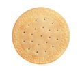 Dry cracker cookie isolated on white Royalty Free Stock Photo