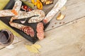 Dry Cured Sausage Assortment on serving plate