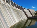 Dry dam at lake