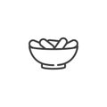 Dry dates bowl line icon