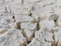 Dry desert clay floor cracked due to summer and drought.Cracked ground or mud cracks on earth surface background. It sedimentary Royalty Free Stock Photo