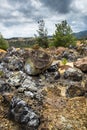 Dry deserted land of an abandoned copper mine