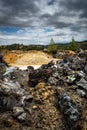 Dry deserted land of an abandoned copper mine