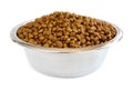 Dry Dog Food in a Stainless Steel Bowl Royalty Free Stock Photo