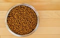 Dry Dog Food in a Stainless Steel Bowl Royalty Free Stock Photo