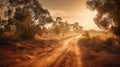 Dry and Dusty Australian Road under the Sun