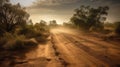 Dry and Dusty Australian Road under the Sun