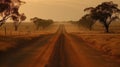 Dry and Dusty Australian Road under the Sun