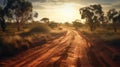 Dry and Dusty Australian Road under the Sun