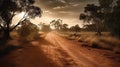 Dry and Dusty Australian Road under the Sun