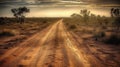 Dry and Dusty Australian Road under the Sun