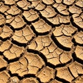 Dry earth with deep fissures, resembling parched desert or drought-affe Royalty Free Stock Photo