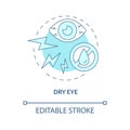 Dry eye blue concept icon