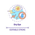 Dry eye concept icon
