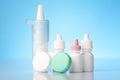 Dry eyes eye drops and contact lenses case Royalty Free Stock Photo