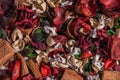 Dry field flowers. Top view- flat still life