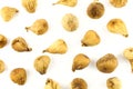 Dry figs isolated on white background. Pattern texture Royalty Free Stock Photo