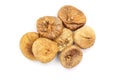 Dry figs isolated on white background, top view Royalty Free Stock Photo