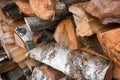 Dry firewood of birch Royalty Free Stock Photo