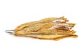 Dry fish isolated on white background Royalty Free Stock Photo