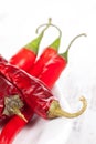 Dry and fresh red hot chili peppers. Royalty Free Stock Photo