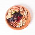 Dry fruits and nuts Royalty Free Stock Photo